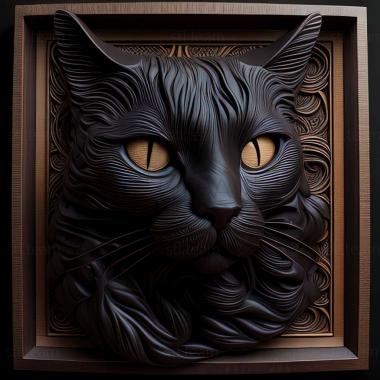 3D model black cat (STL)